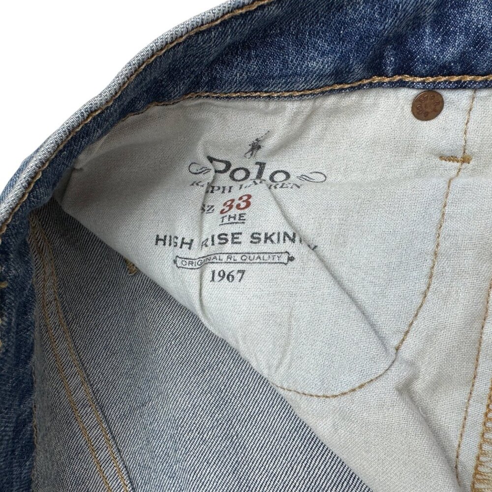 Polo Ralph Lauren Women's High Rise Skinny Indigo Jean Denim Pants, Size 33 NWT - Picture 6 of 12